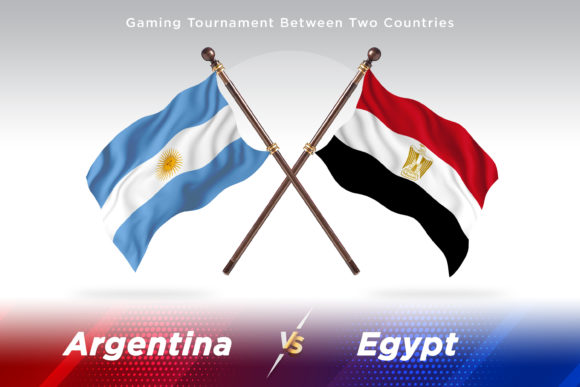 Argentina Versus Egypt Two Flags