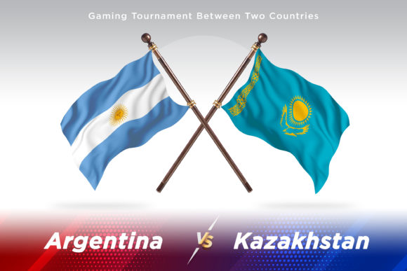 Argentina Versus Kazakhstan Two Flags