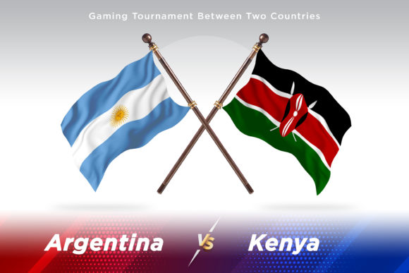 Argentina Versus Kenya Two Flags: The Ultimate 3D Illustration Bundle for Designers and Creators
