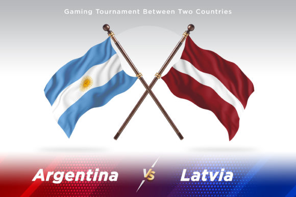 Argentina Versus Latvia Two Flags