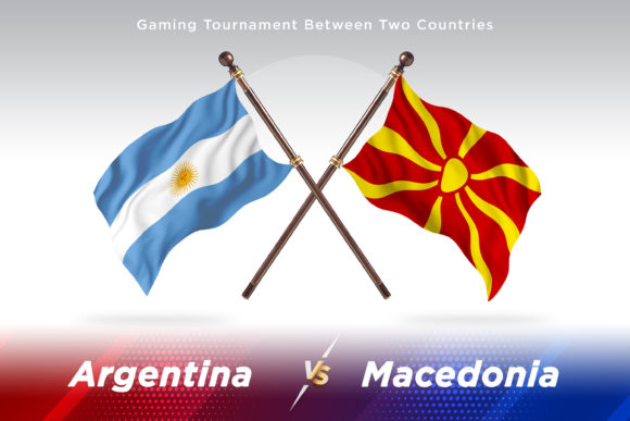 Argentina Versus Macedonia Two Flags