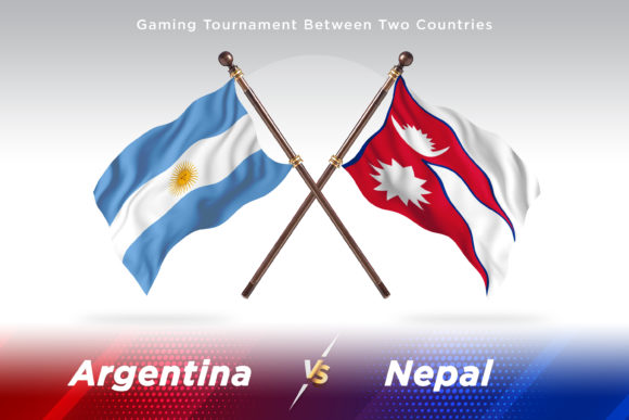 Argentina Versus Nepal Two Flags