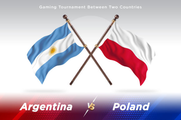 Argentina Versus Poland Two Flags