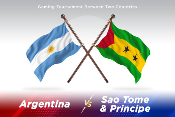 Argentina Versus Sao Tome Two Flags