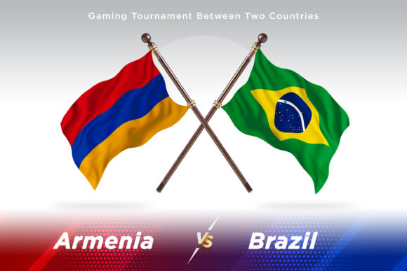 Armenia Versus Brazil Two Flags