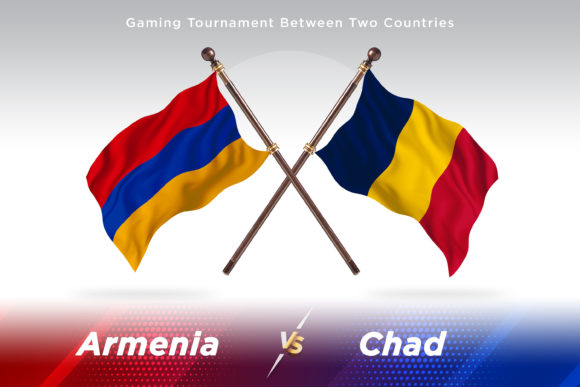 Armenia Versus Chad Two Flags