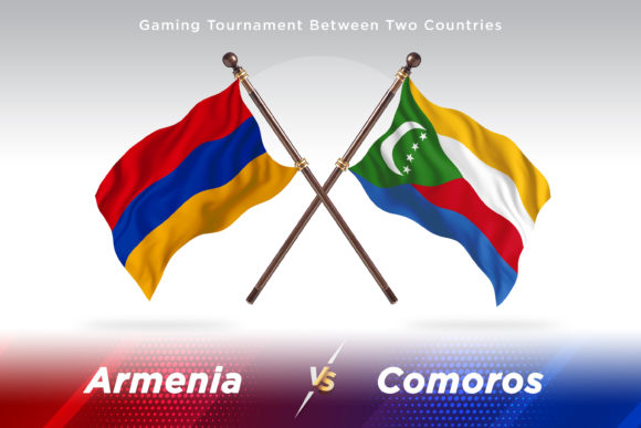 Armenia Versus Comoros Two Flags