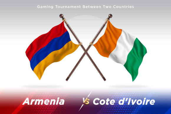 Armenia Versus Cote D Ivoire Two Flags