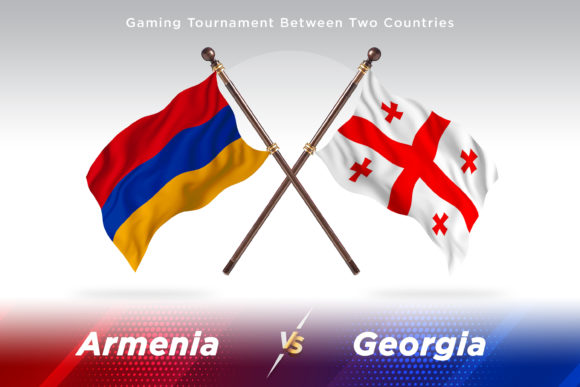 Armenia Versus Georgia Two Flags