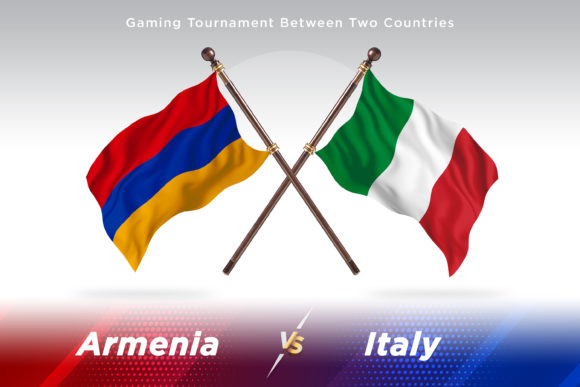 Armenia Versus Italy Two Flags