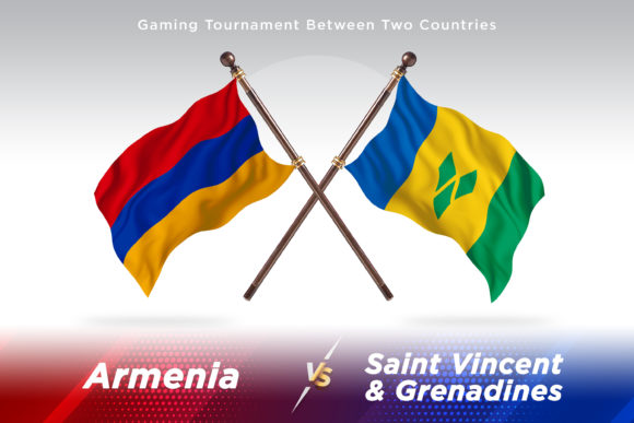 Armenia Versus Saint Vincent Two Flags: A High-Quality 3D Illustration for Global Design Projects