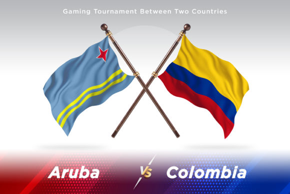 Aruba Versus Colombia Two Flags