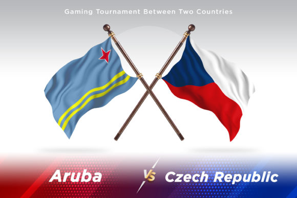 Aruba Versus Czech Republic Two Flags